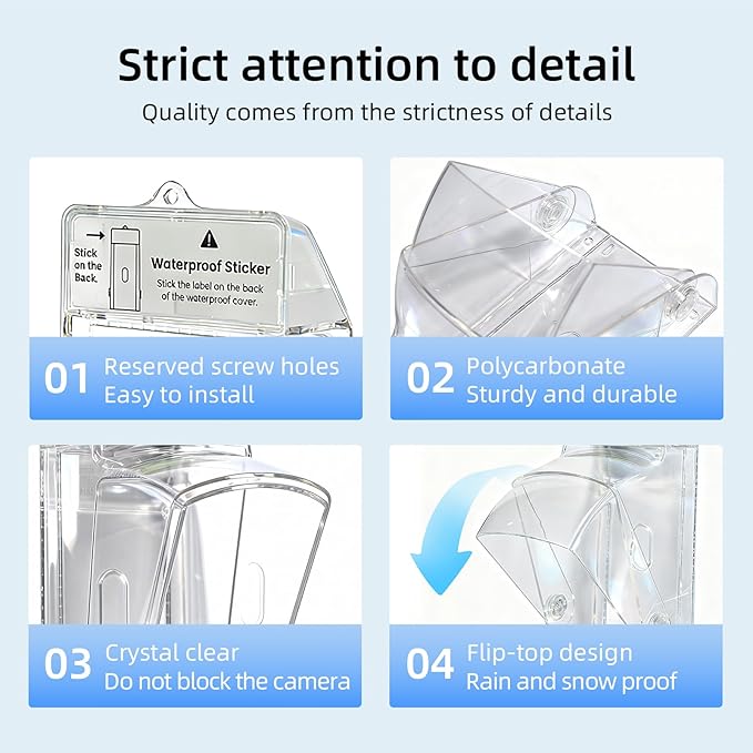 Dgyezhao Clear Outdoor Plastic Flip Doorbell Rain Cover, Camera Cover protector