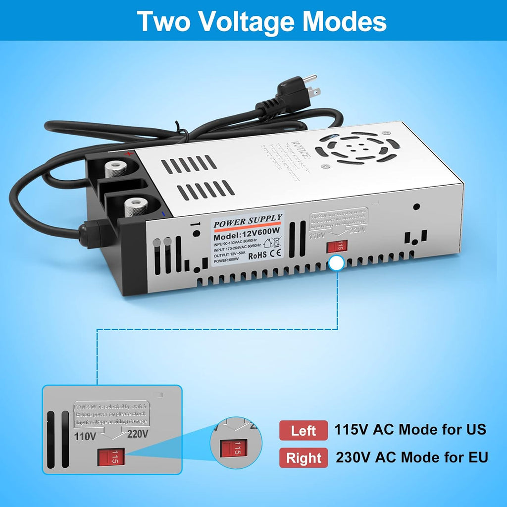 imaycc ac to dc converter - 110v to, close-up detail