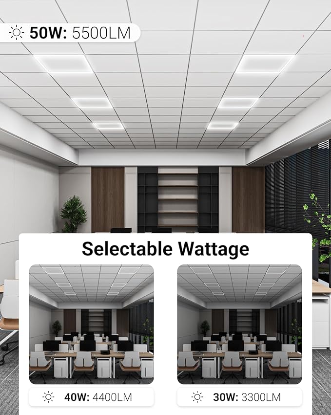 Sunco 12 Pack 2x2 Edge-Lit Frame LED Panel Lights, Drop Ceiling Flat Light