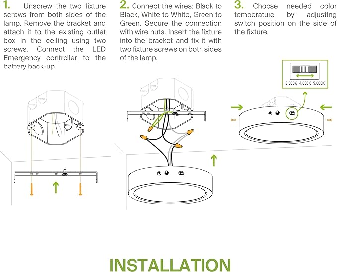 ASD LED 7" Round Flush Mount Ceiling Light Fixture, Low Profile Surface (12 Pack)