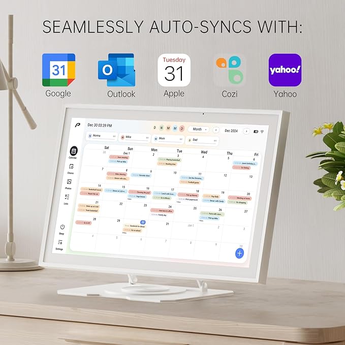 Digital Calendar, 15.6 inch Wall Planner & Chore Chart, Rechargeable Full HD