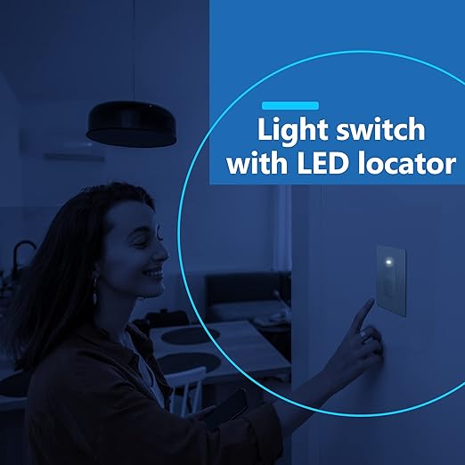 LIDER Minimalist Design Matte Finish Lighted Decorator Switch, Frameless Paddle (5-Pack)
