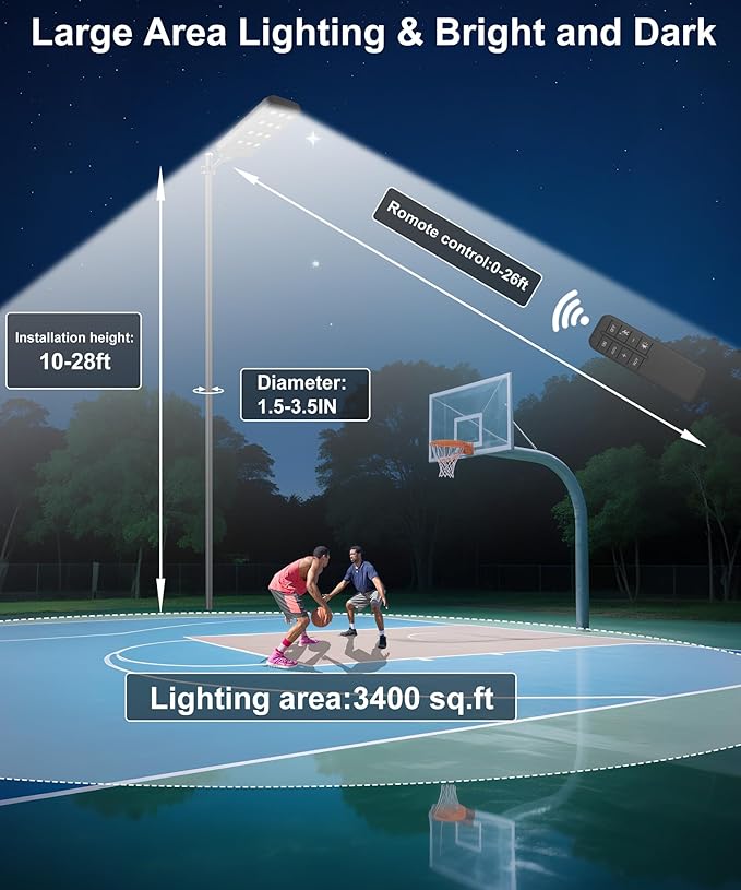 JAYNLT X-13000W Solar Street Lights Outdoor, Ultra-Large 6500K Commercial