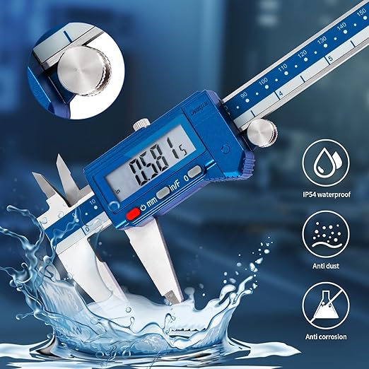 Dasqua Digital Caliper 8", IP54 Stainless Steel Water Resistant Caliper