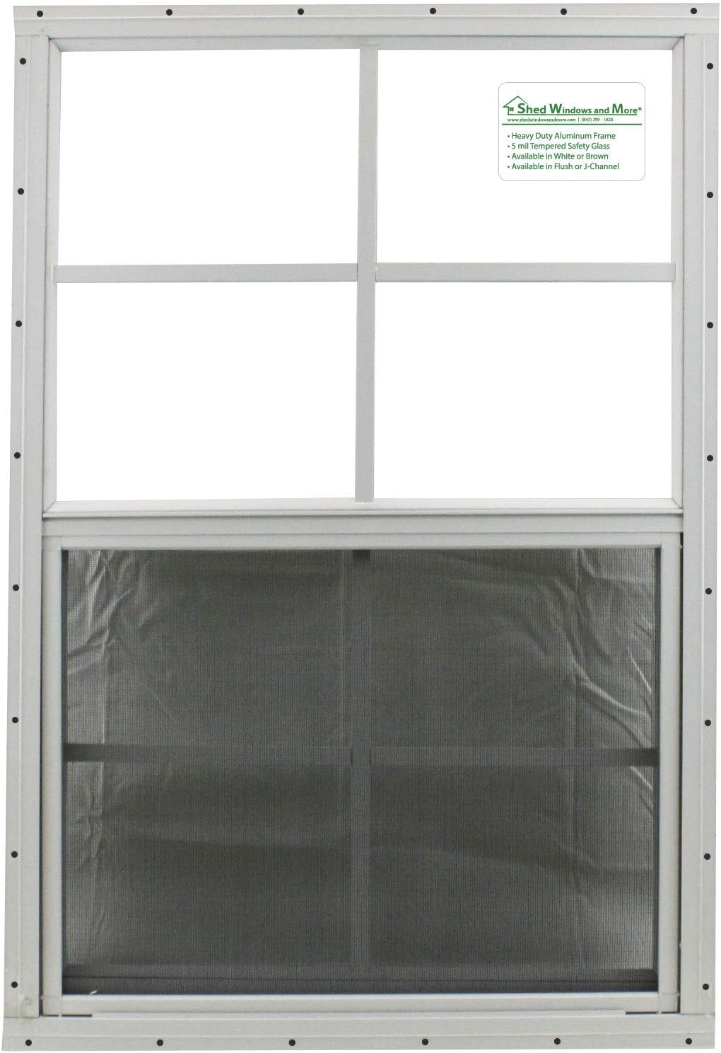 Shed Windows and More 21 X 27 Shed Window Safety Glass Storage Shed Garages Playhouse Tree House (White Flush)