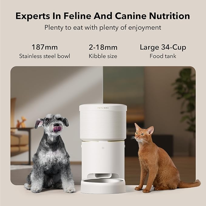 PETLIBRO 8L Automatic Dog Feeder, 5G Wi-Fi Automatic Dog/Cat Feeder,
