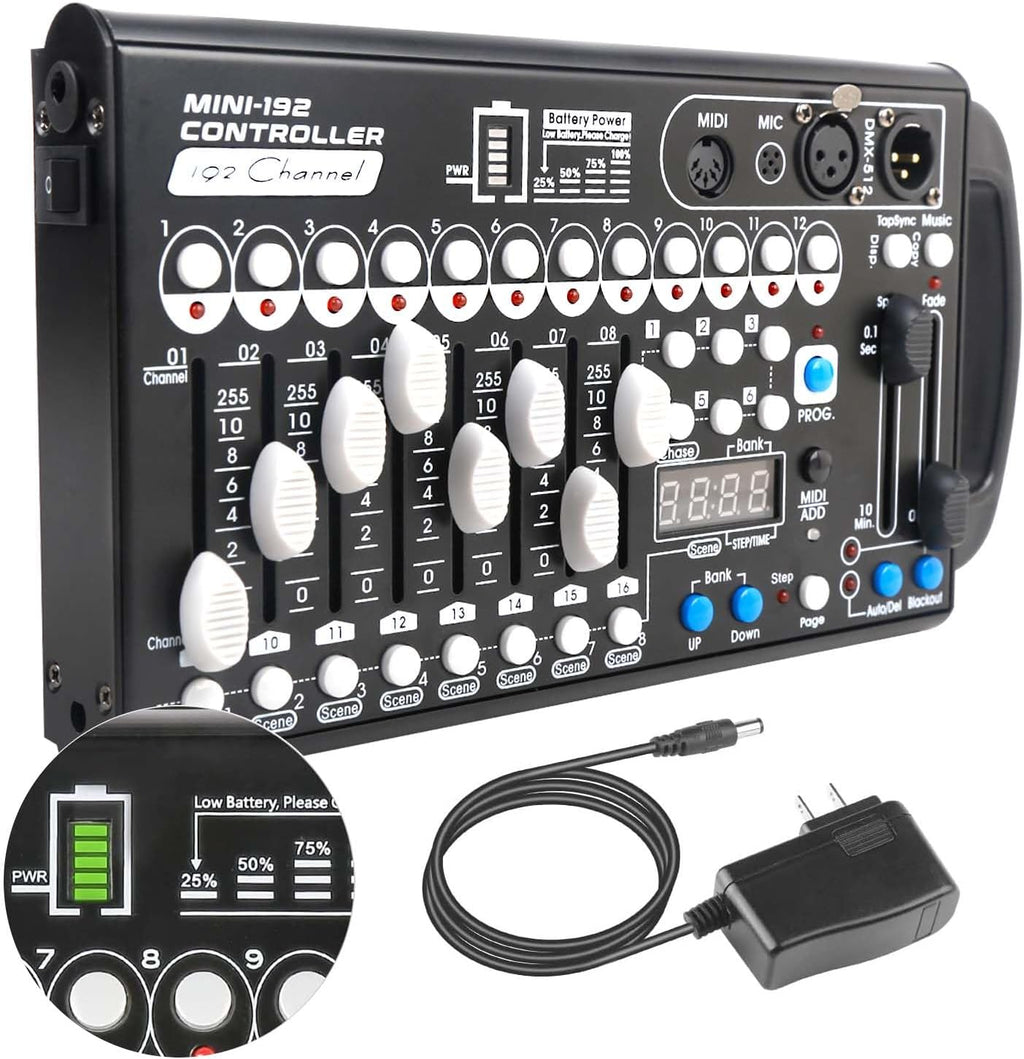 Battery Dmx Controller with Midi, Portable Dmx Controller