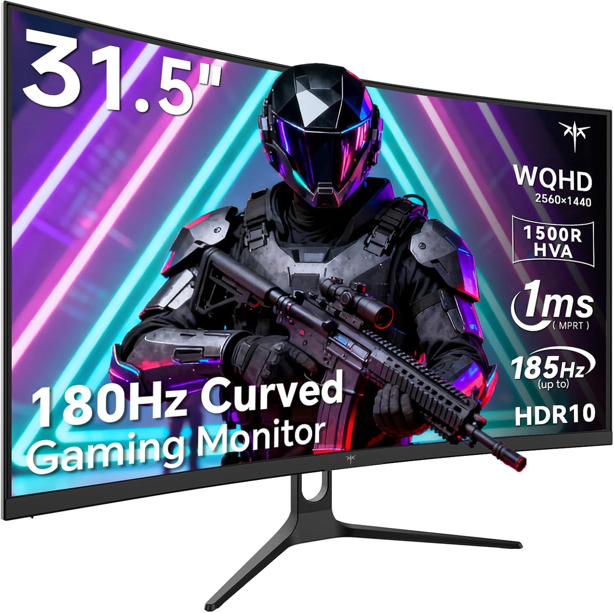 KTC 32 Inch Curved Gaming Monitor, 2K 180Hz Computer Monitor, QHD 1500R PC