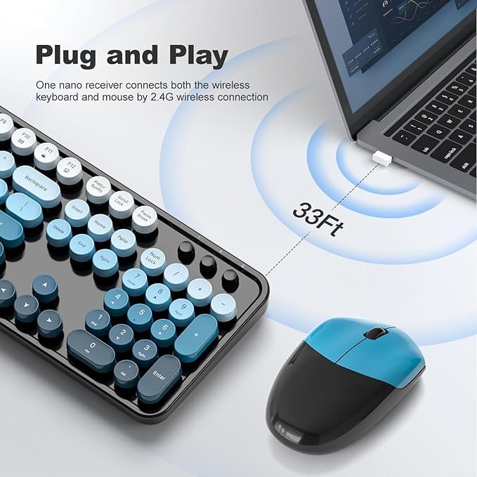 MOFII Wireless Keyboard and Mouse Combo, Full Size 2.4G Plug and Play