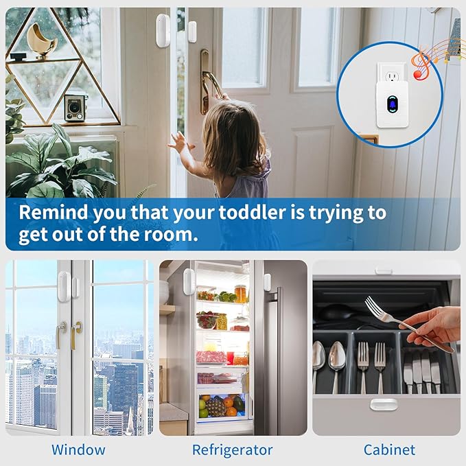 Daytech Wireless Door Chime Alarm System - 800ft Long Range