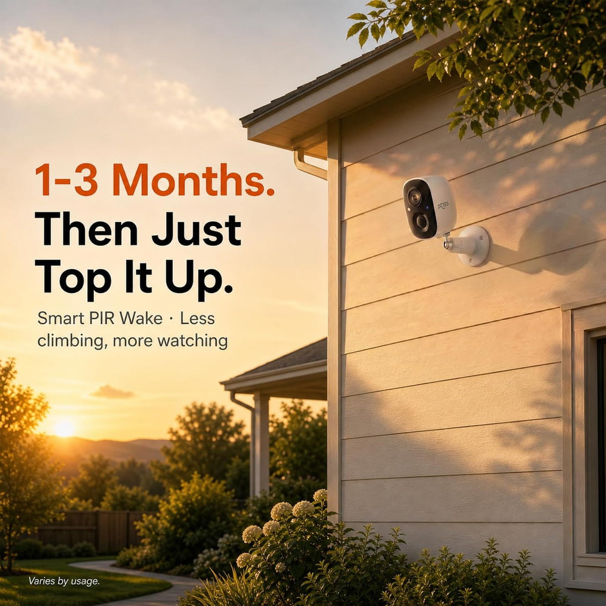 dzees 3mp 2k wireless outdoor security camera with shown in use