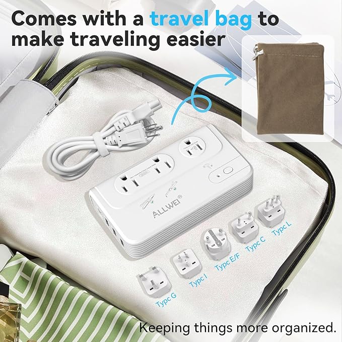 ALLWEI 2000W Travel Voltage Converter 220v to 110v Converter