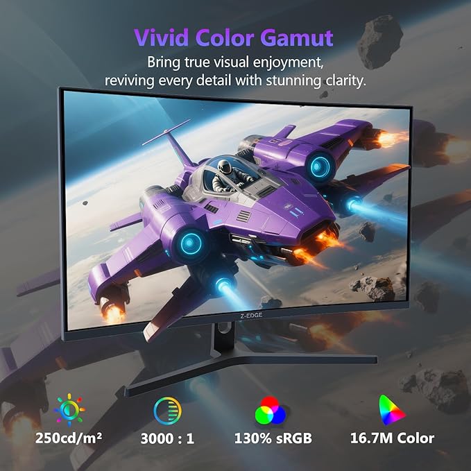 Z-Edge 27 inch Curved Gaming Monitor, FHD 1080P 300Hz 240Hz PC Monitor