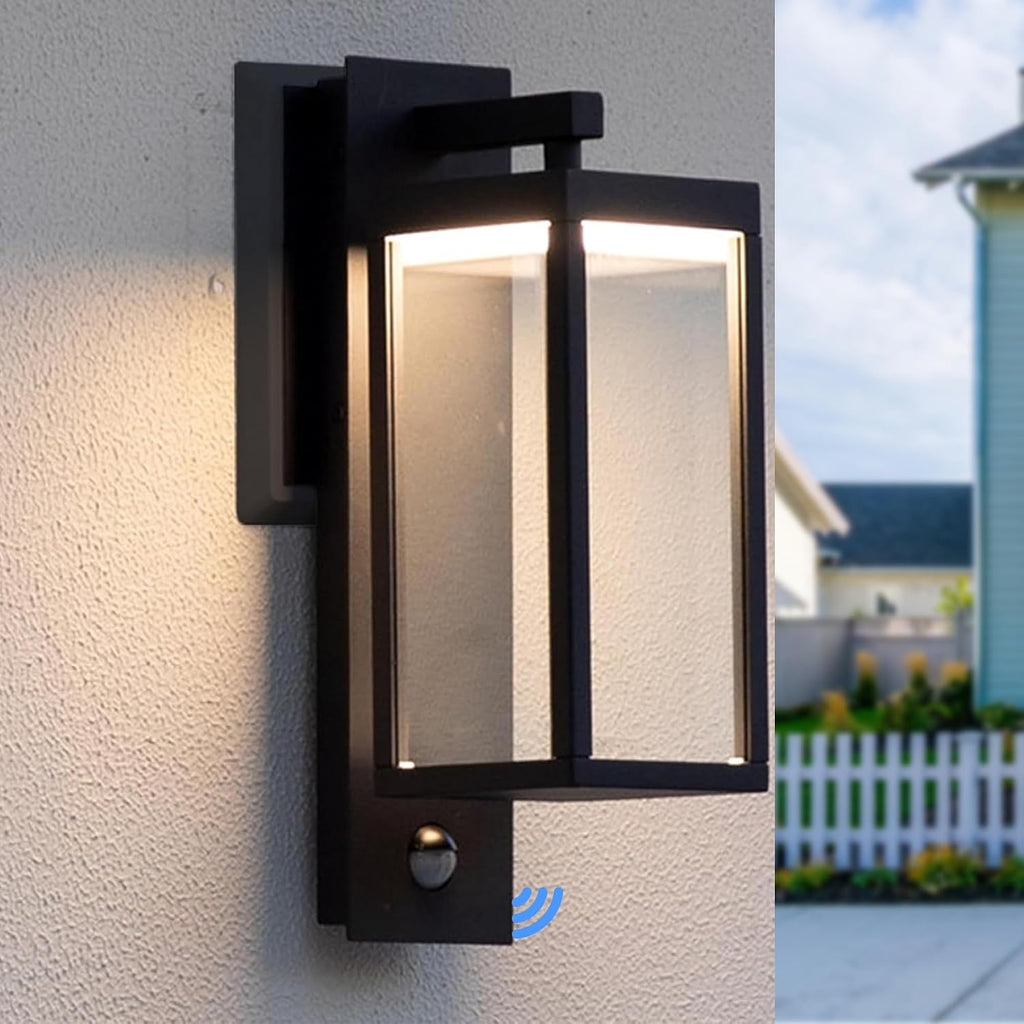 Lustrlach Upgraded Motion Sensor Outdoor Wall Light, 15” Porch Light Outdoor