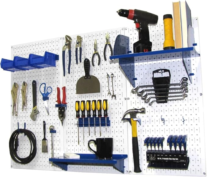 Wall Control Pegboard Organizer 4 ft. Metal Pegboard Standard Tool Storage Kit