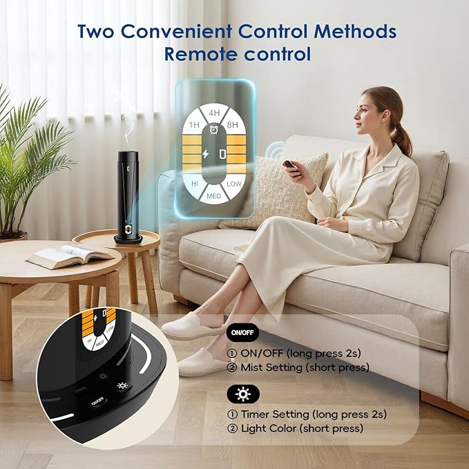 Waterless Scent Diffuser – 1200 Sq Ft Coverage, Essential Oil Diffuser