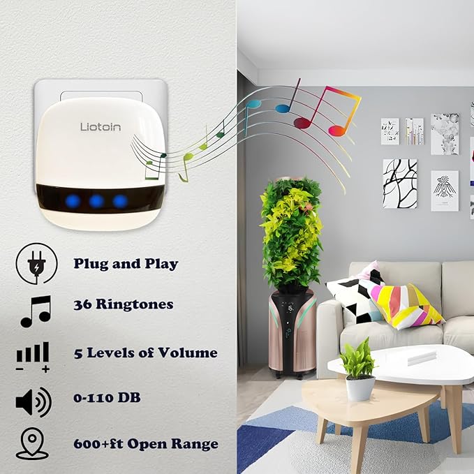 LIOTOIN Caregiver Pager Wireless Call Button Call Bell Call Light Alert Button