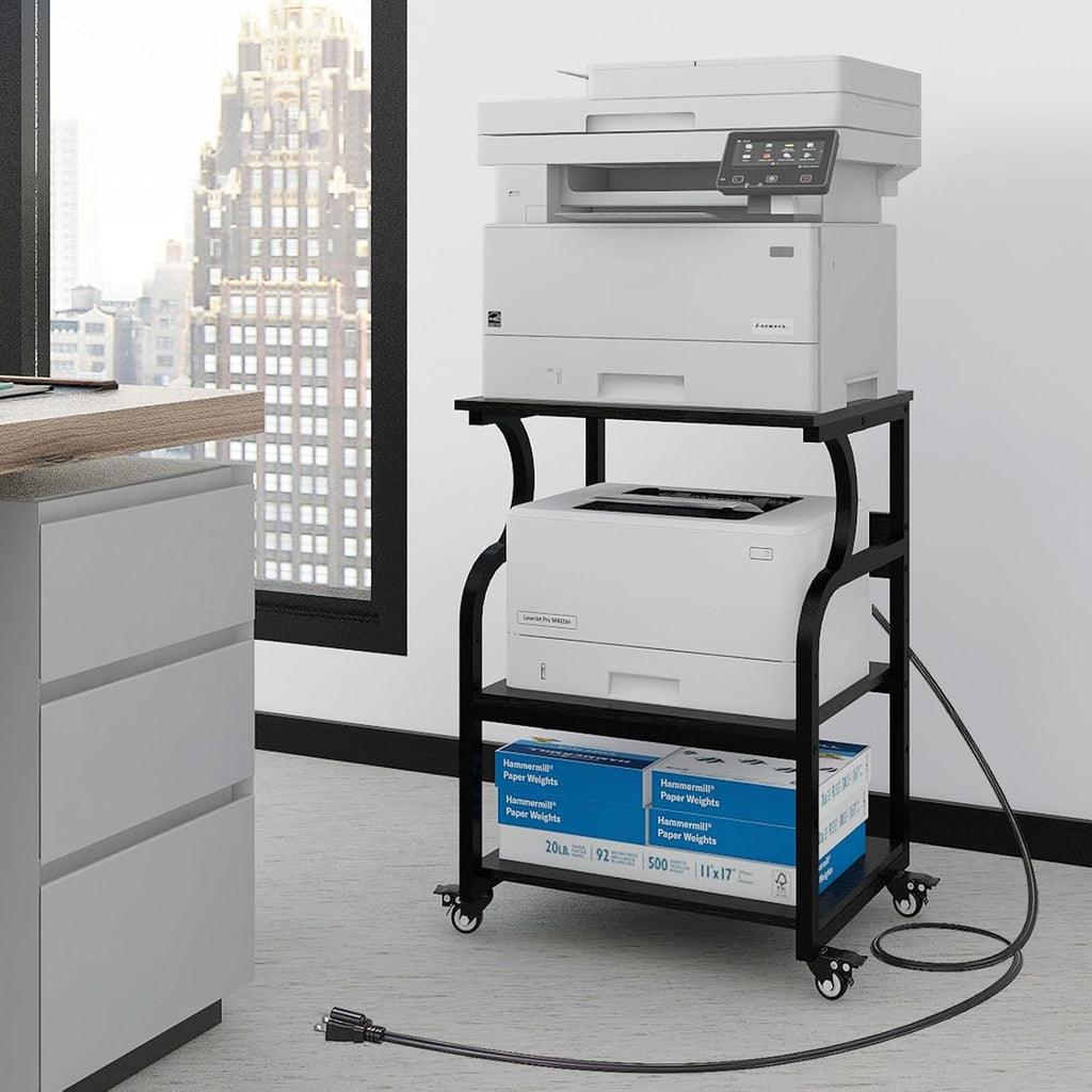 Natwind Large Printer Stand, 3 Tier Rolling Printer Cart