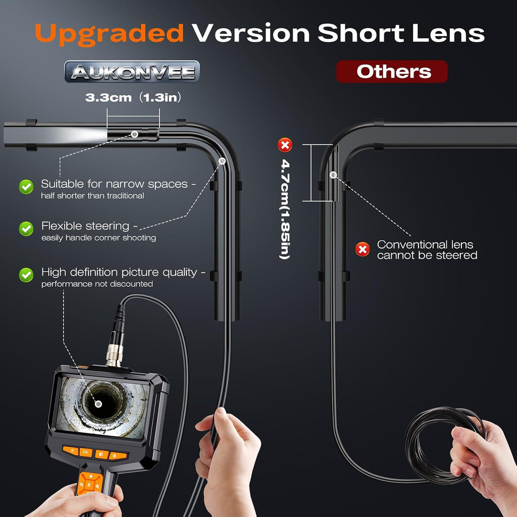 endoscope camera with light, handheld borescope, 4.3" ips, package contents