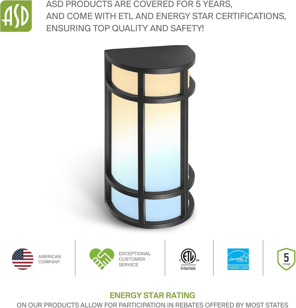 asd 24" led outdoor wall light 4 pack, front angle view
