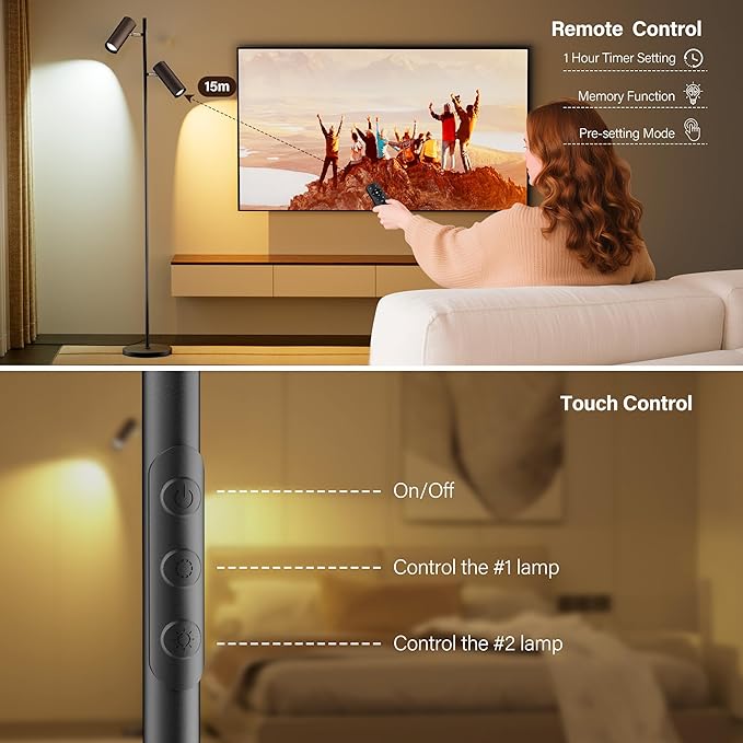SIBRILLE Spotlight Floor Lamp, Tall LED Standing Lamp