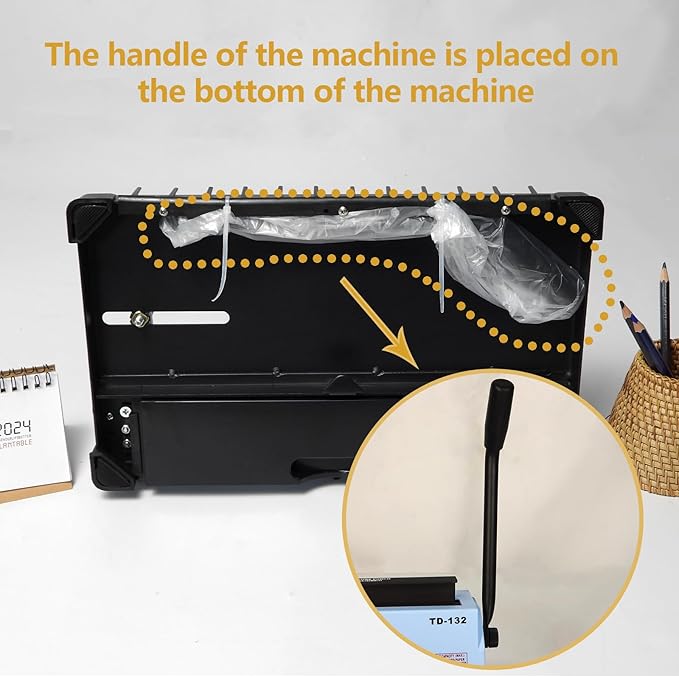 Rayson TD-132 Wire Binding Machine, 32-Hole Spiral Coil Binder, 3:1 Pitch