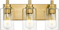 METWET 3-Light Bathroom Light Fixtures, Brushed Gold Vanity Light