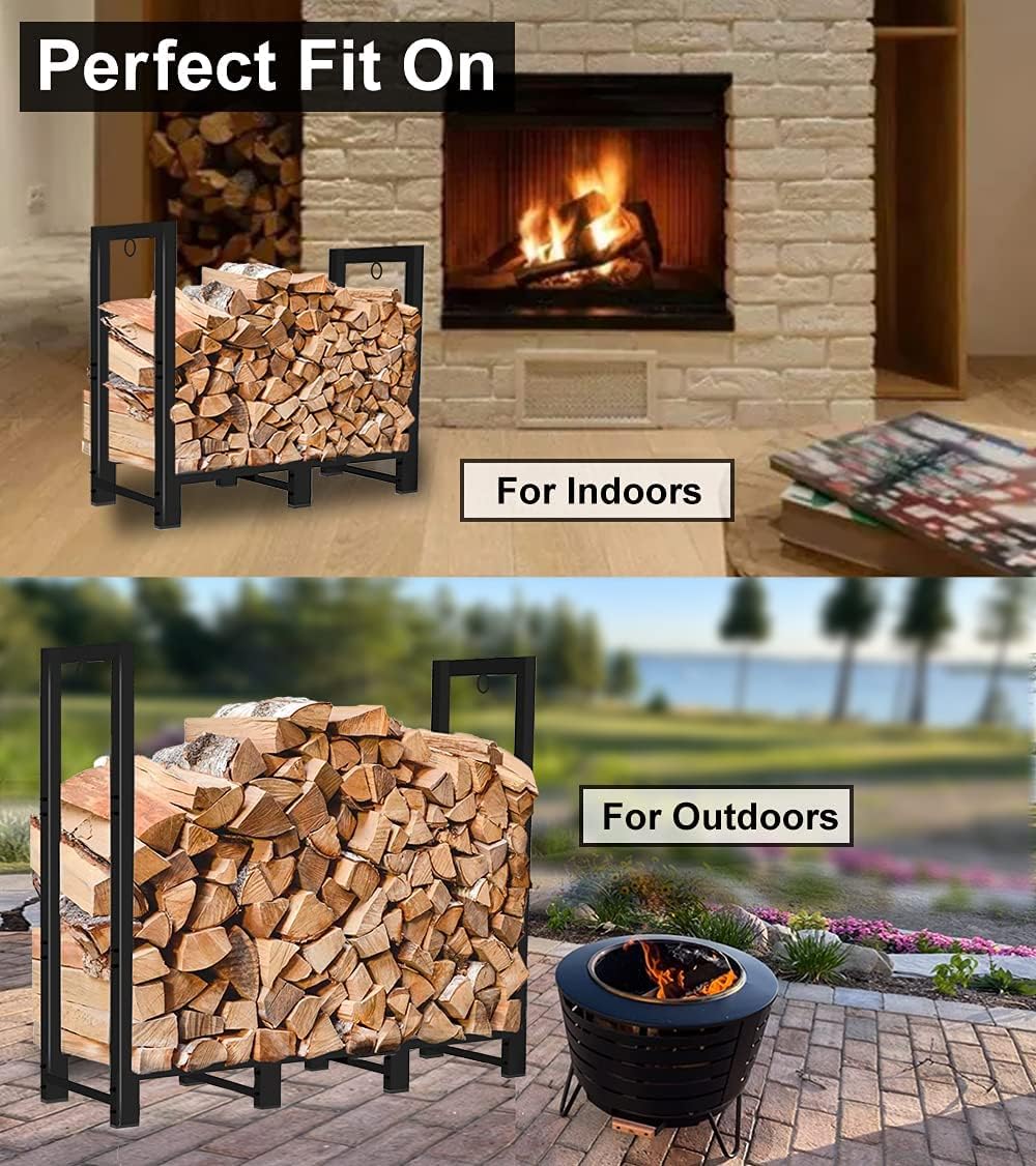 koutemie firewood rack outdoor 4 ft, fire wood, package contents
