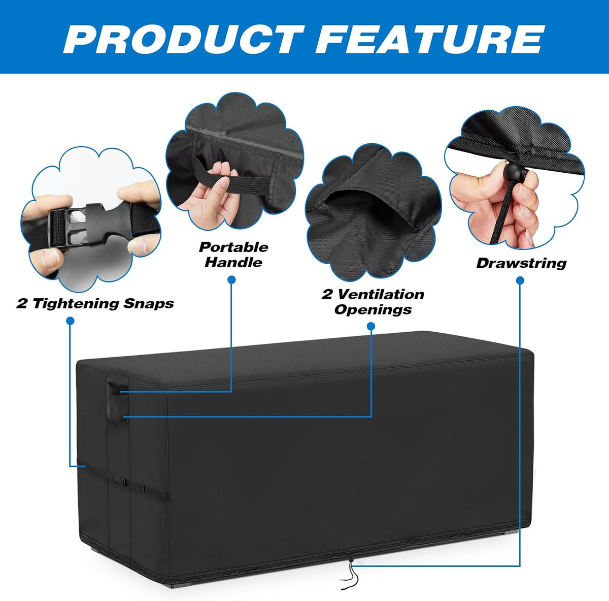 kingling deck box covers 70 inch for 260, side view