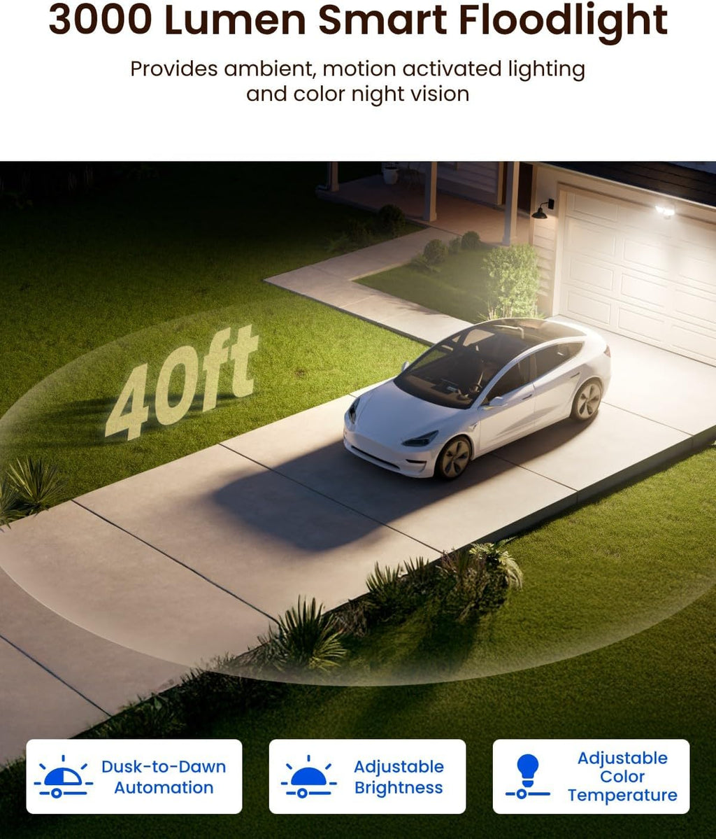 reolink trackflex floodlight wifi, 4k 360° ptz dual-lens showing dimensions