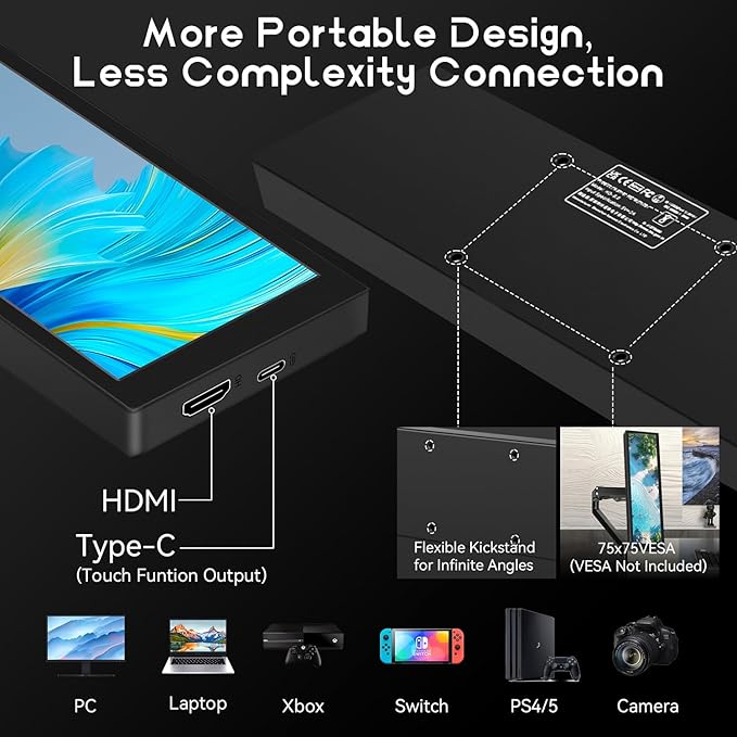 8.8 Inch Small Touchscreen Monitor, PC Temperature Display, PC Sensor Panel