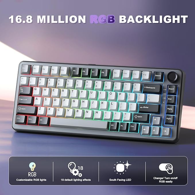 YUNZII B75 PRO Wireless Mechanical Keyboard, 75% Layout