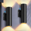 RIDALUX Dusk to Dawn Outdoor Wall Lights: 2 Pack Sensor Waterproof Cylinder Up