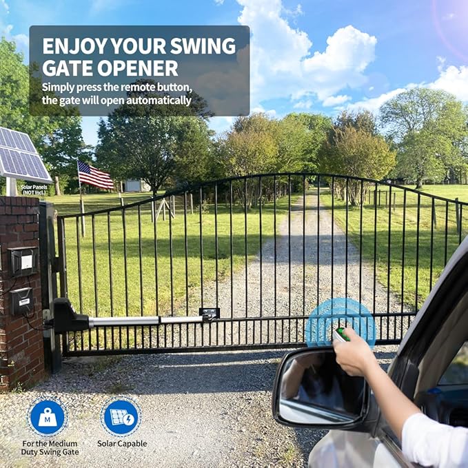 TOPENS AT6131 Single Swing Gate Opener Medium Duty Automatic Gate Motor
