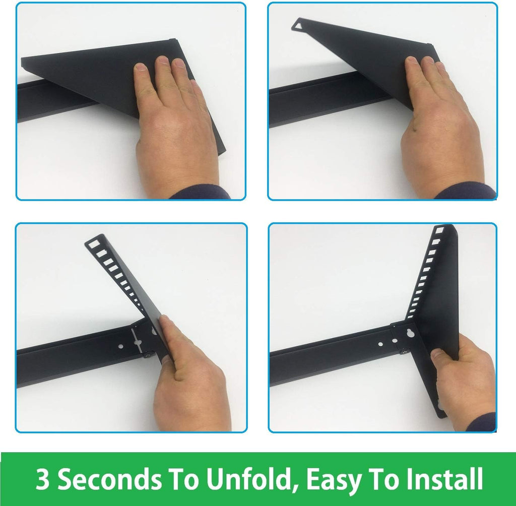 4u19 inch vertical wall mount patch panel bracket, side view