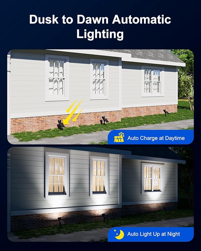 4 Pack Solar Spotlights Outdoor Waterproof