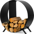 Iron Forge Tools Firewood Rack, 30 Inch Circular Fire Log Holder, Indoor