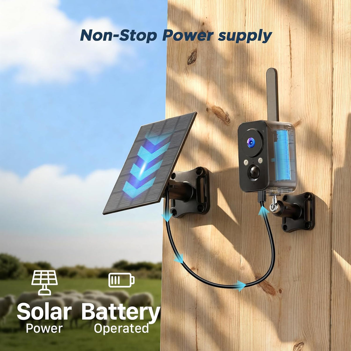 4g sim cellular security cameras wireless outdoor/indoor, side view