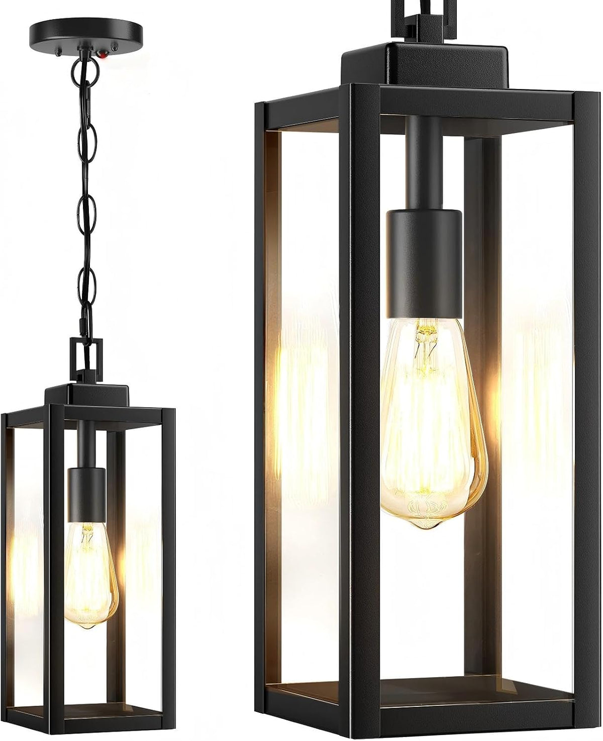 MYHXQ 15'' Large Motion Sensor Outdoor Pendant Lights, Dusk to Dawn Modern