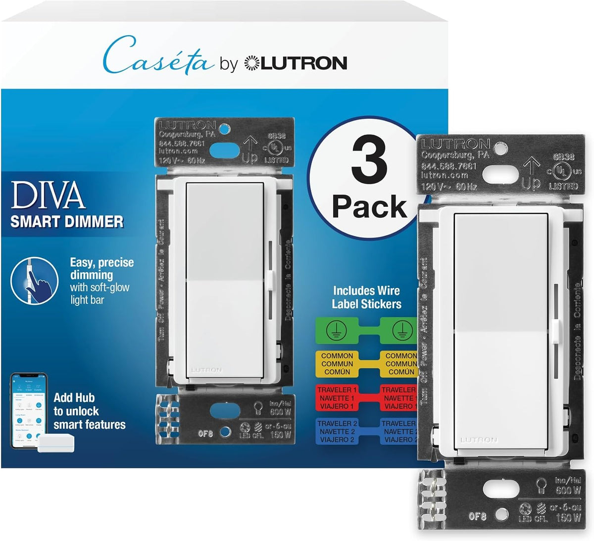 Lutron Diva Smart Dimmer Light Switch
