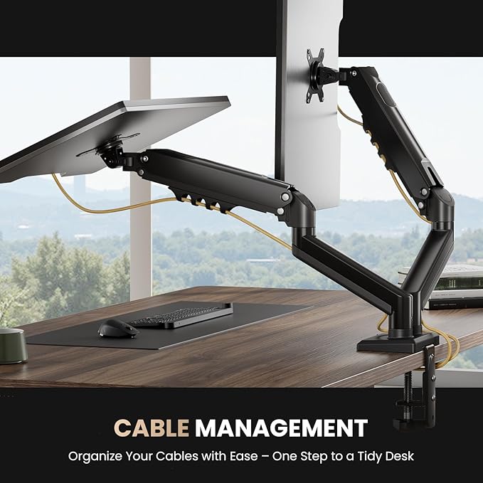SIAGO Dual Monitor Stand, 15 to 32 Inch Monitor Arm, Adjustable Monitors Mount