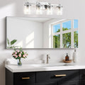 48x24In Silver Bathroom Mirror for Wall, Brushed Nickel Rectangle Mirrors