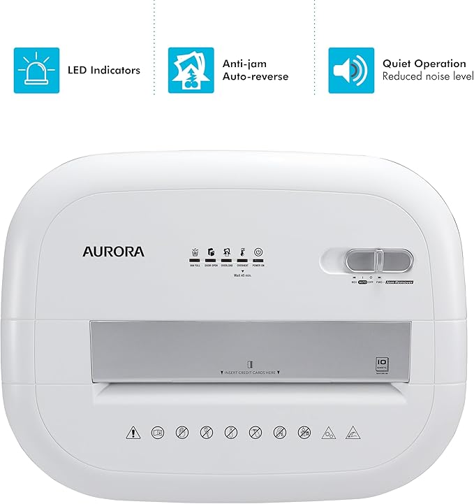 Aurora High-Security 10-Sheet Micro-Cut Paper and Credit Card Shredder