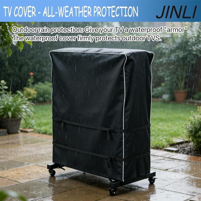 JINLI 70-75 inch outdoor TV trolley cover, courtyard TV cover, Oxford fabric