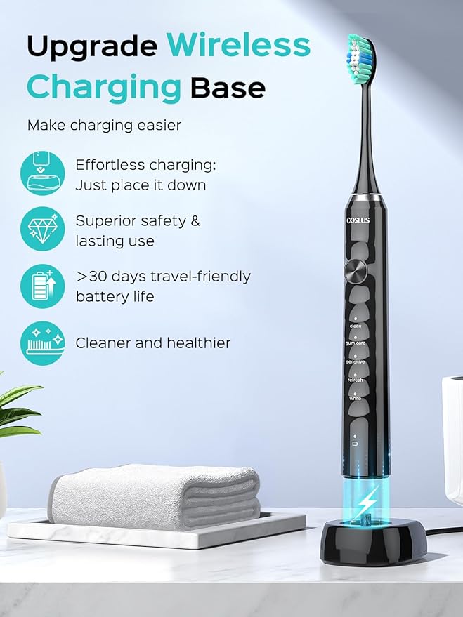 COSLUS Sonic Electric Toothbrush (2PCS)
