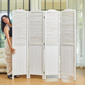 Room Dividers, 5.75Ft Individual Privacy Screens Foldable Wooden Louver & MDF