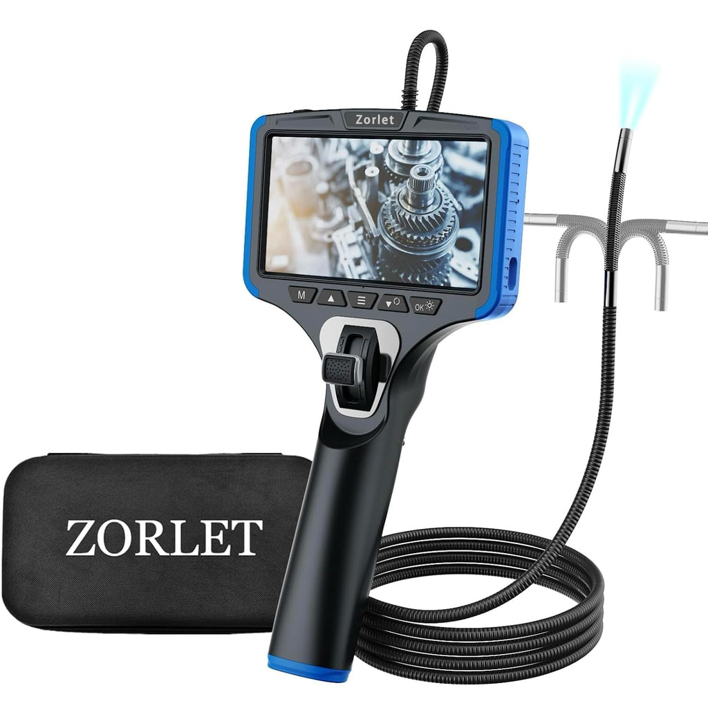 2-Way Articulating Borescope, 0.25in/6.3mm Probe, 5" Screen, 5FT
