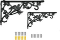 12 Inch Decorative Bird Shelf Brackets,2 Pack Cast Iron Shelf Supply,12''*6.5'' Antique Black Corbel,Screws Anchor Included