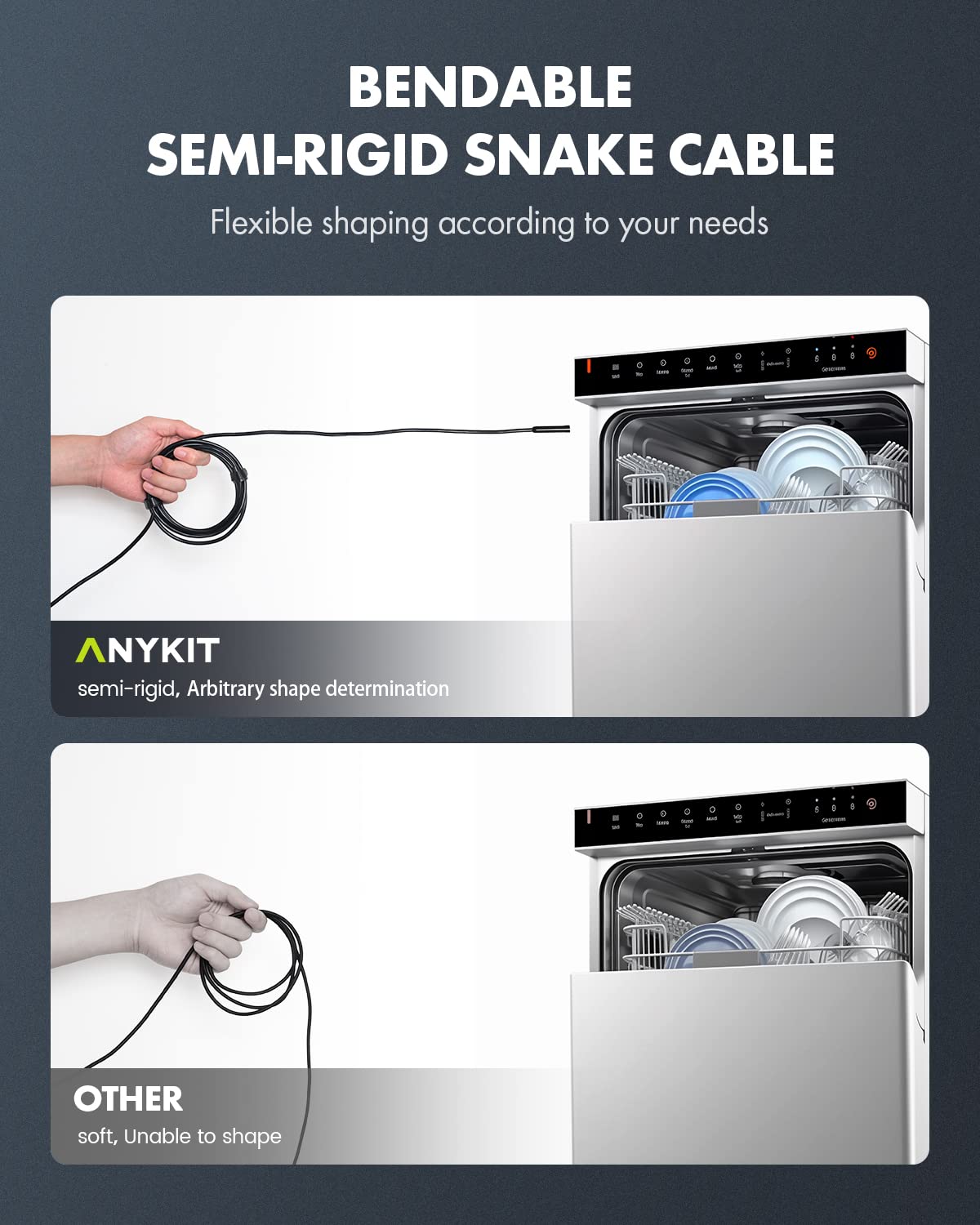 anykit endoscope camera with light, 1920p hd borescope, package contents