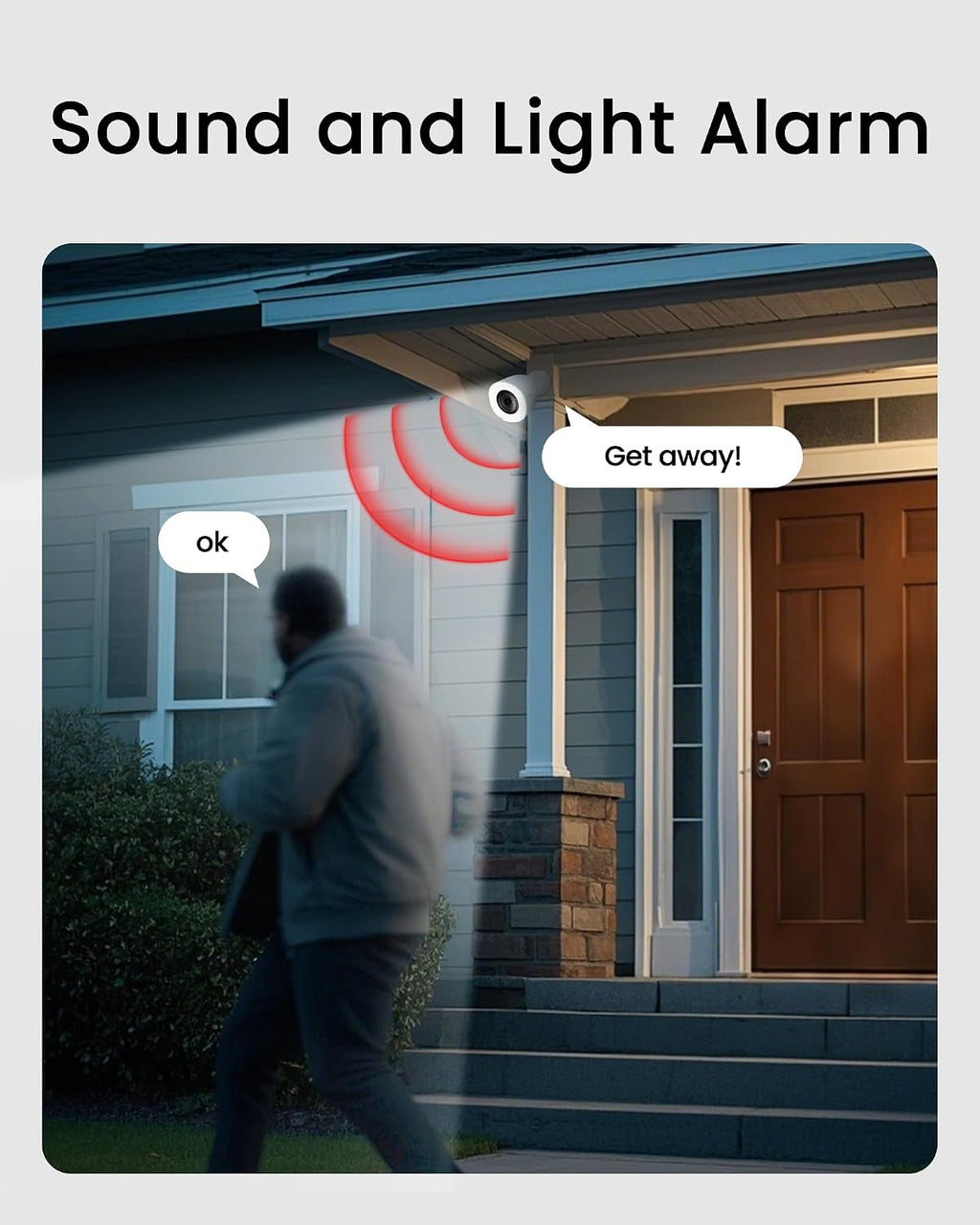 youkey 2.5k outdoor security camera, color24 daylike clarity, front angle view